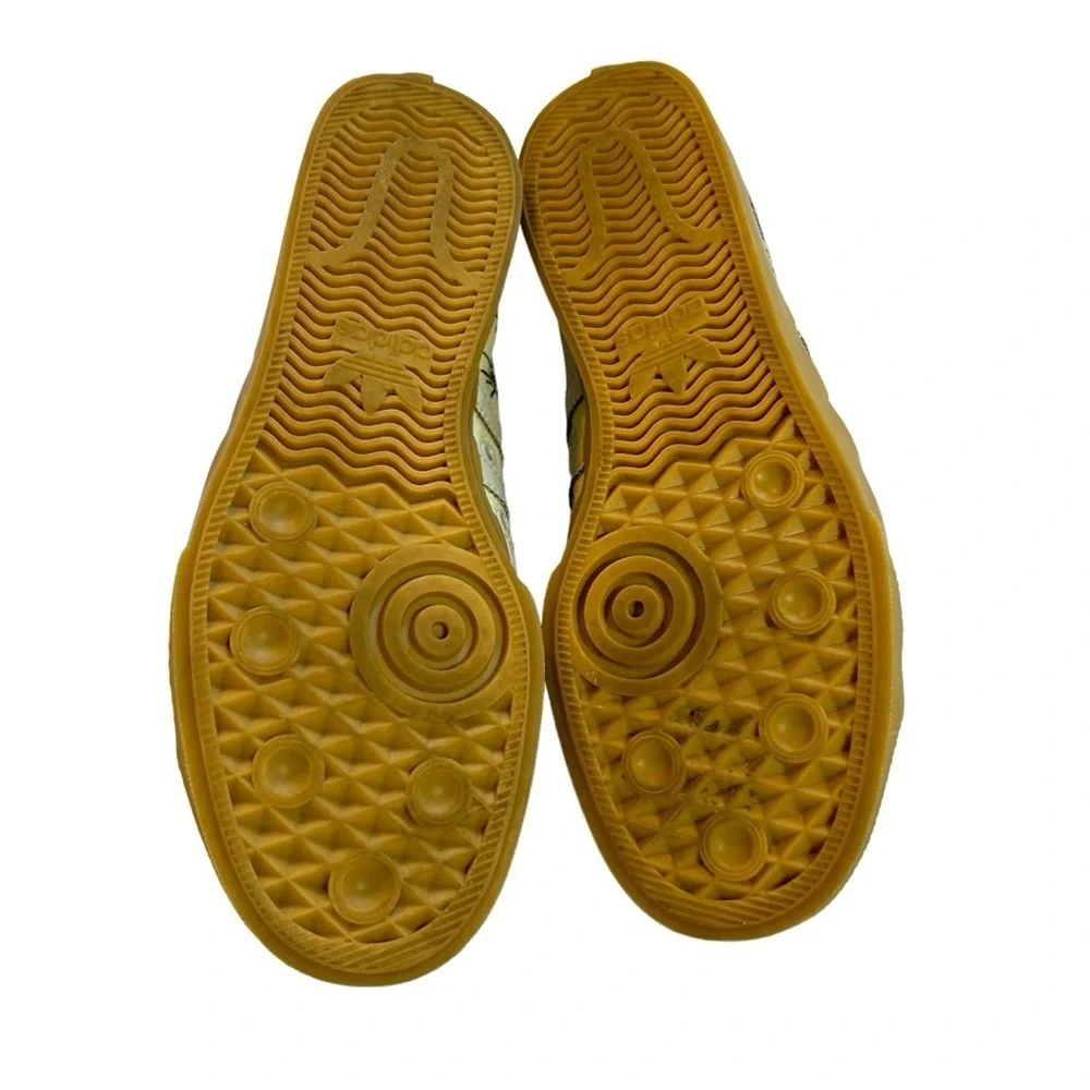 Adidas Nizza Platform Shoes Rare Unique Lemony Cream Color w/ Music Graphics